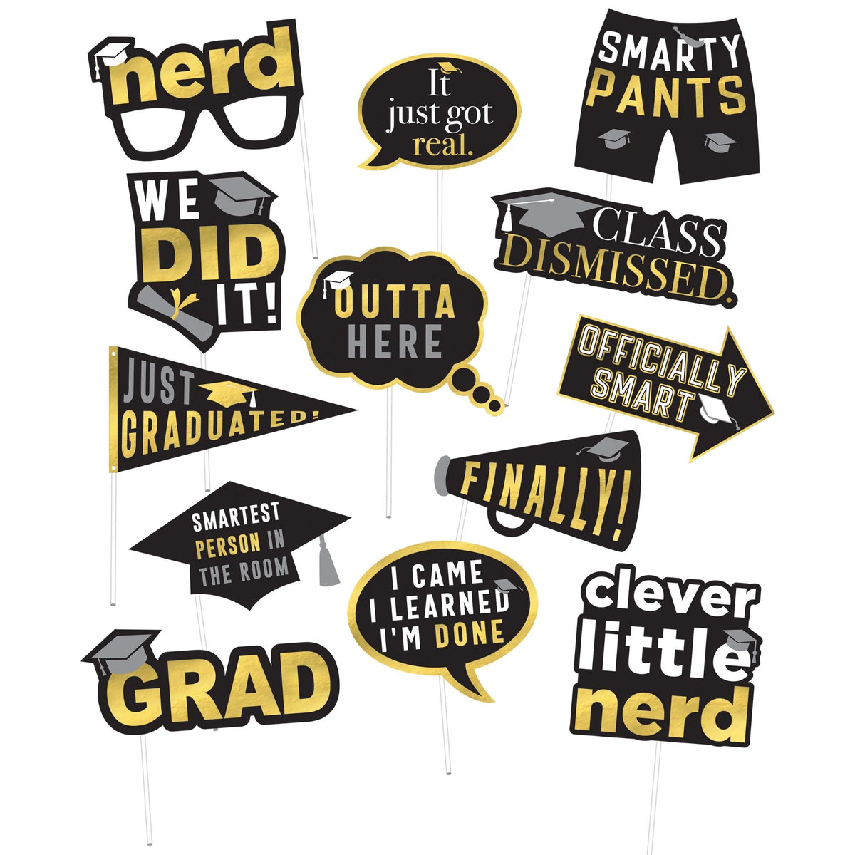 Class 101 - Graduation Party Photo Booth Props Kit