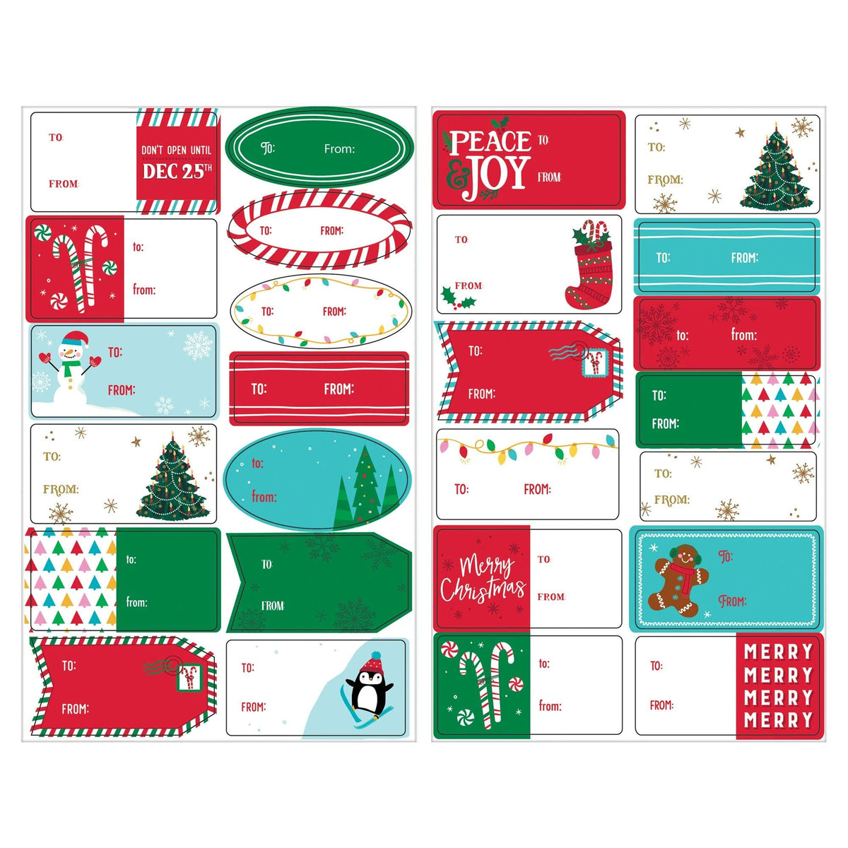 PMA - Festive Christmas Adhesive Gift Labels