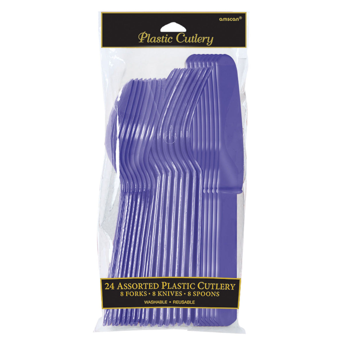 Little Gym - Purple Assorted Plastic Cutlery Set – 24 Ct.