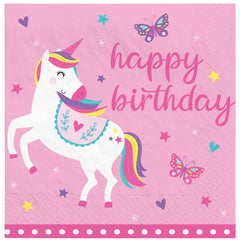 Little Gym - Enchanting Unicorn Birthday Beverage Napkins - 1 Ct.
