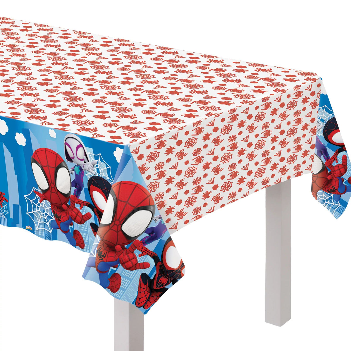 Little Gym - Disney Marvel Spidey Rectangle Plastic Reusable Table Cover, Red/Blue, 54x84-in, for Birthday Party - 1 Ct.