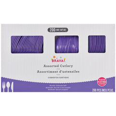 Little Gym - Vibrant Purple Plastic Cutlery Set - Assorted