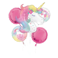 Little Gym - Enchanted Unicorn Foil Balloon Bouquet - 5 Ct.