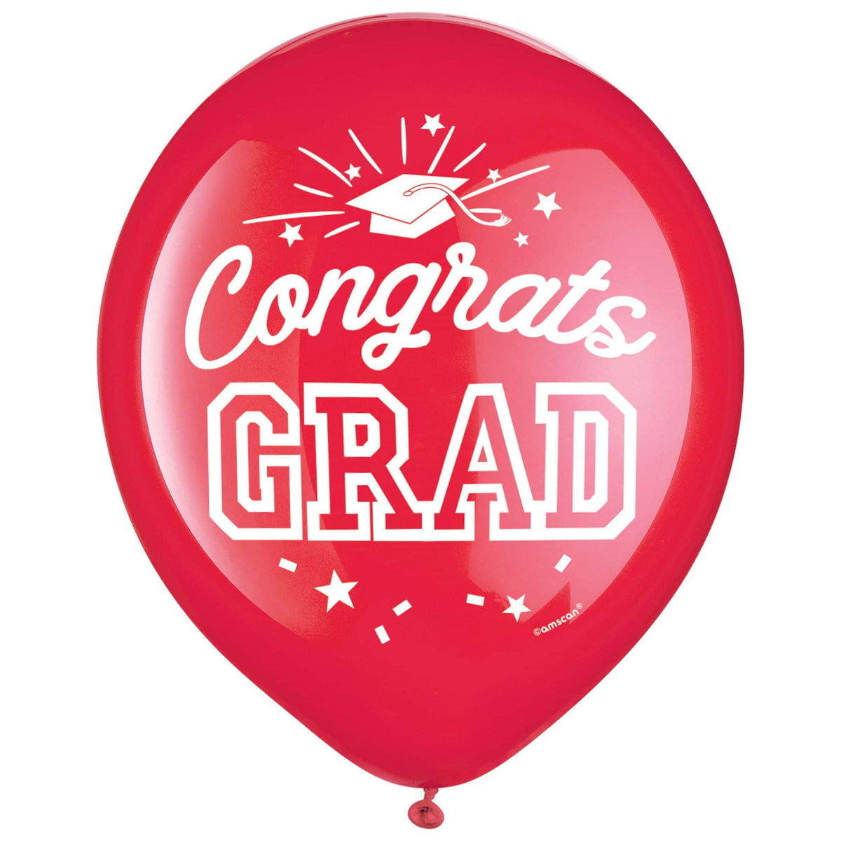 Class 101 - Red "Congrats Grad" Printed Latex Balloons - 12-Inch, 15-Pack