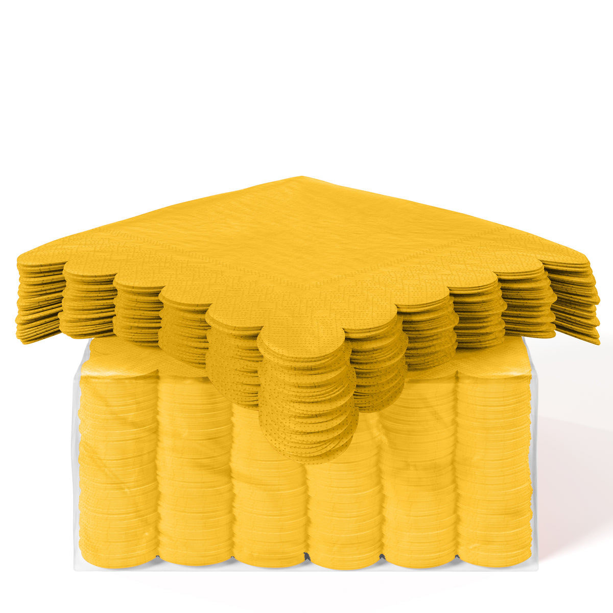 Yellow Scallop Beverage Napkins - 50 Ct.