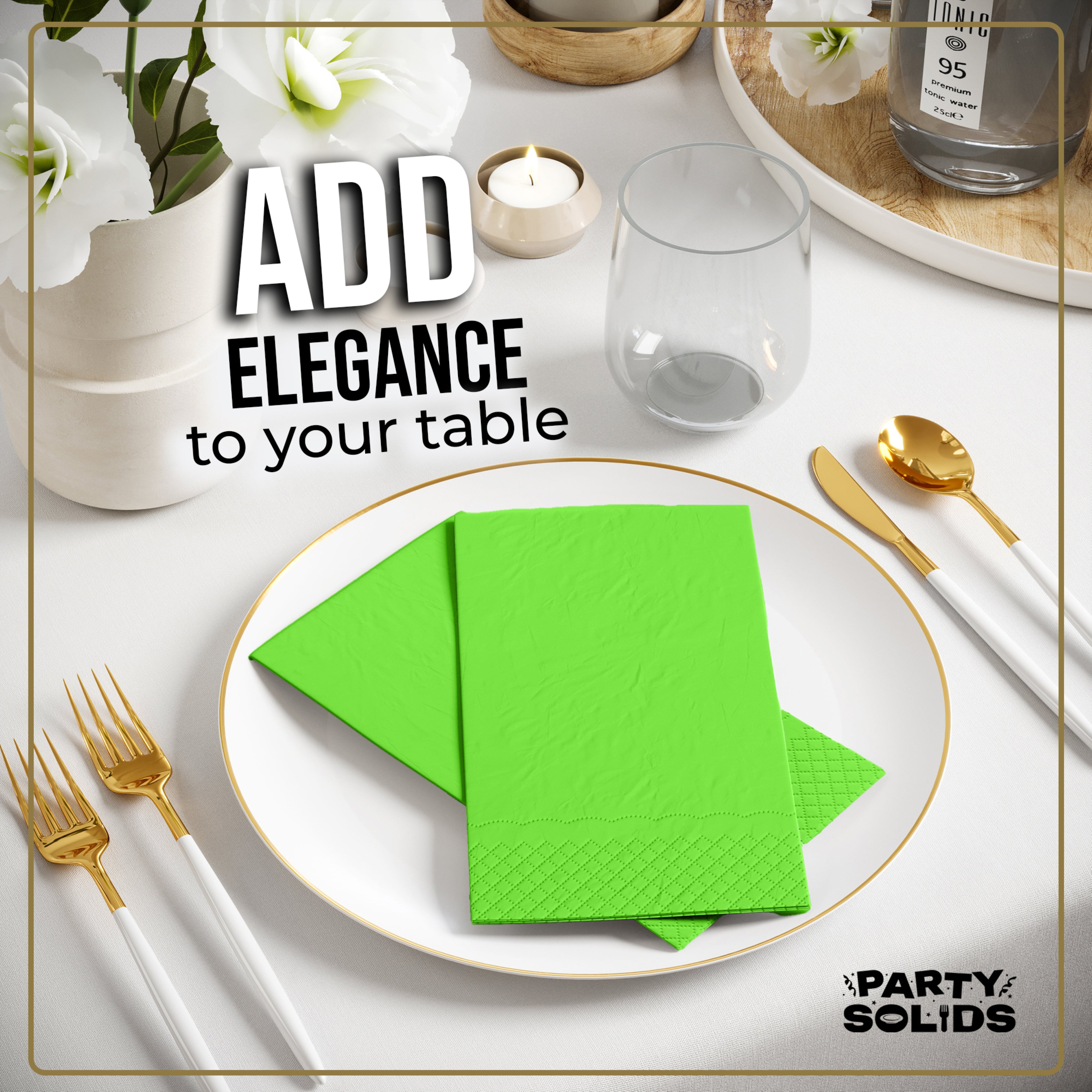 Lime Green Guest Towel Napkins - 40 Ct.