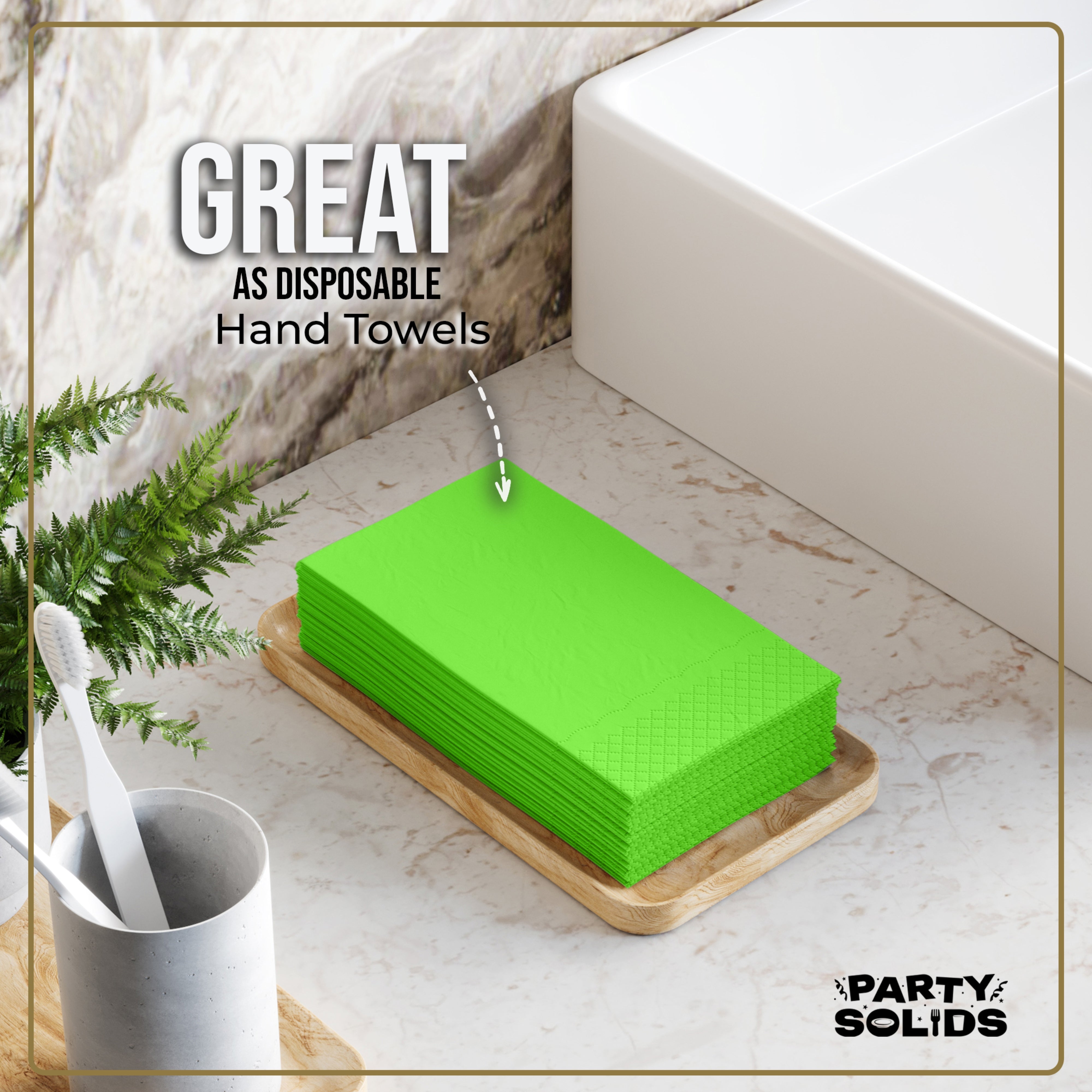 Lime Green Guest Towel Napkins - 40 Ct.