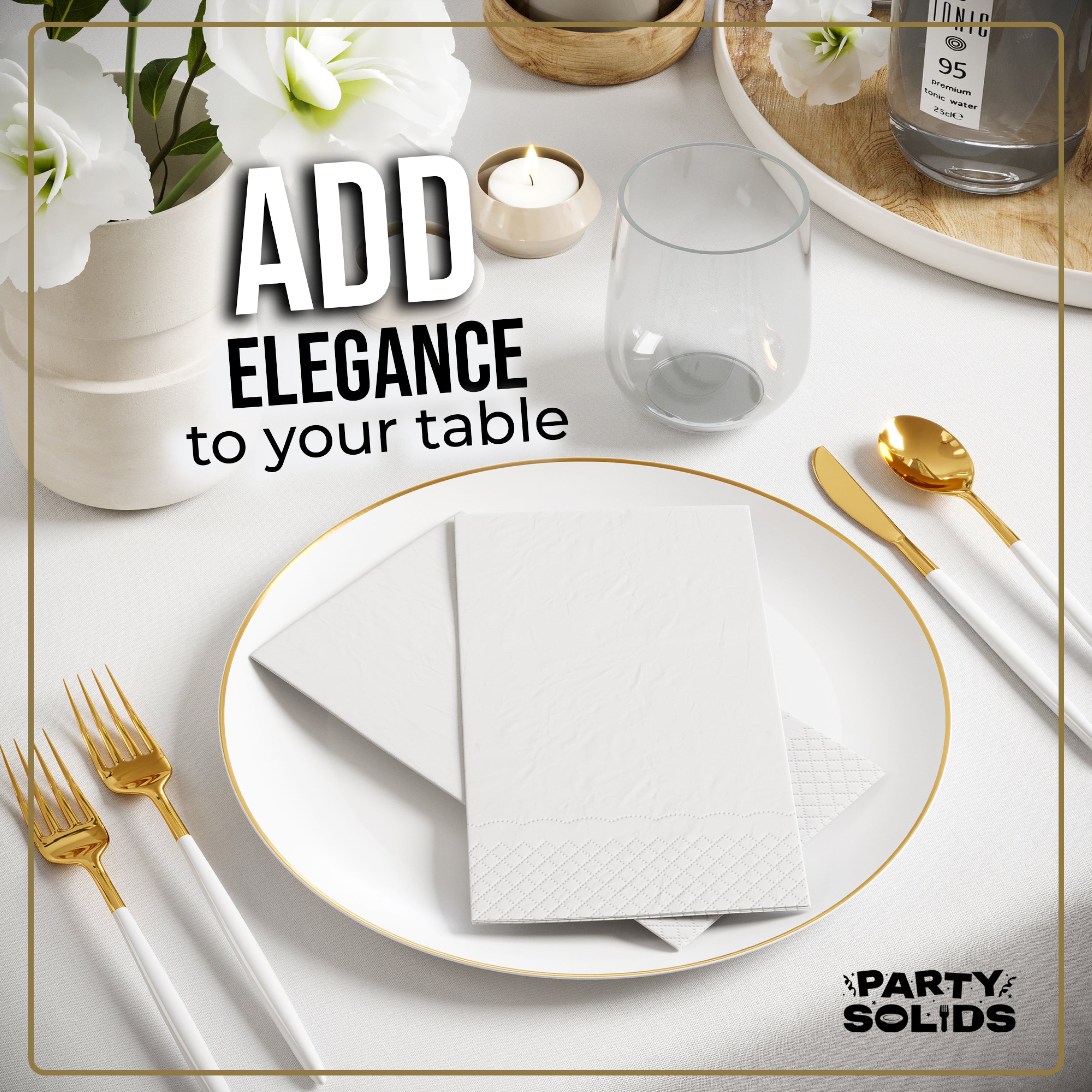 White Guest Towel Napkins - 40 Ct.