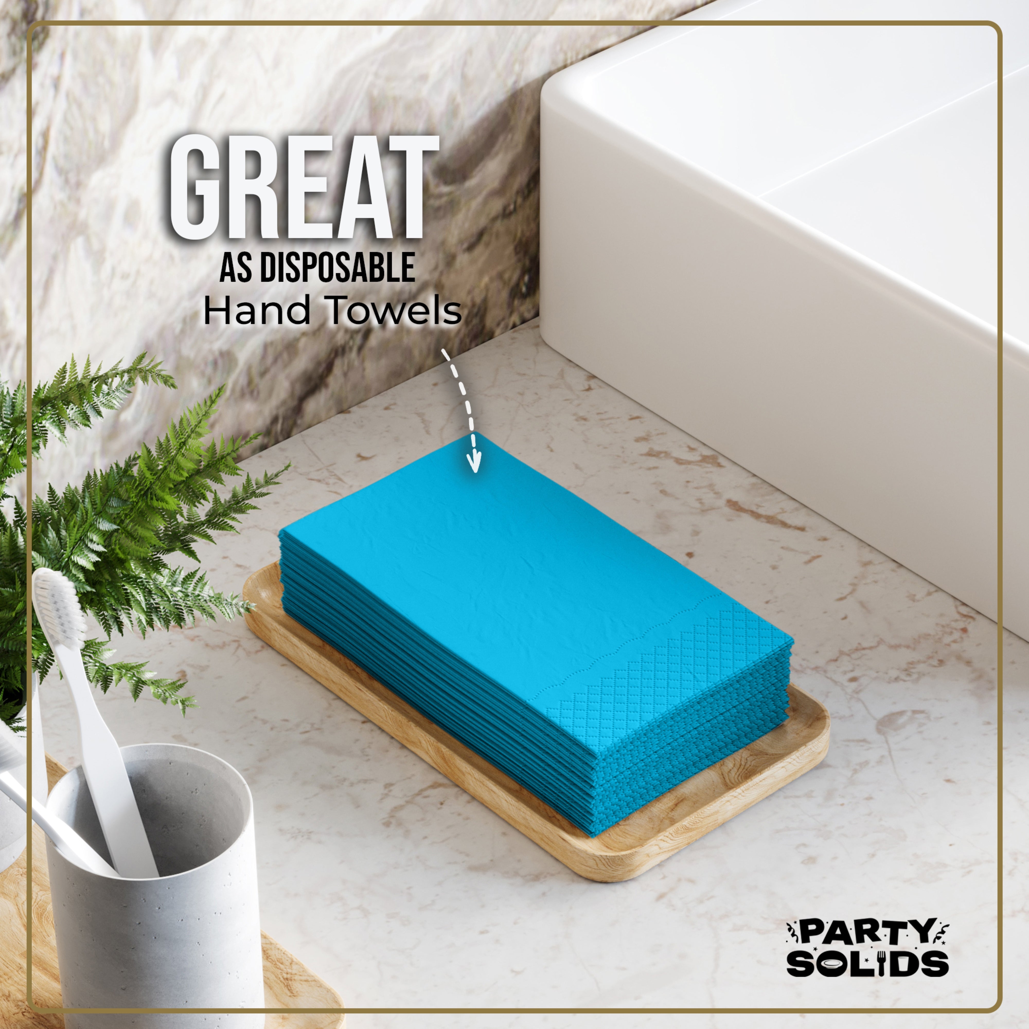 Turquoise Guest Towel Napkins - 40 Ct.