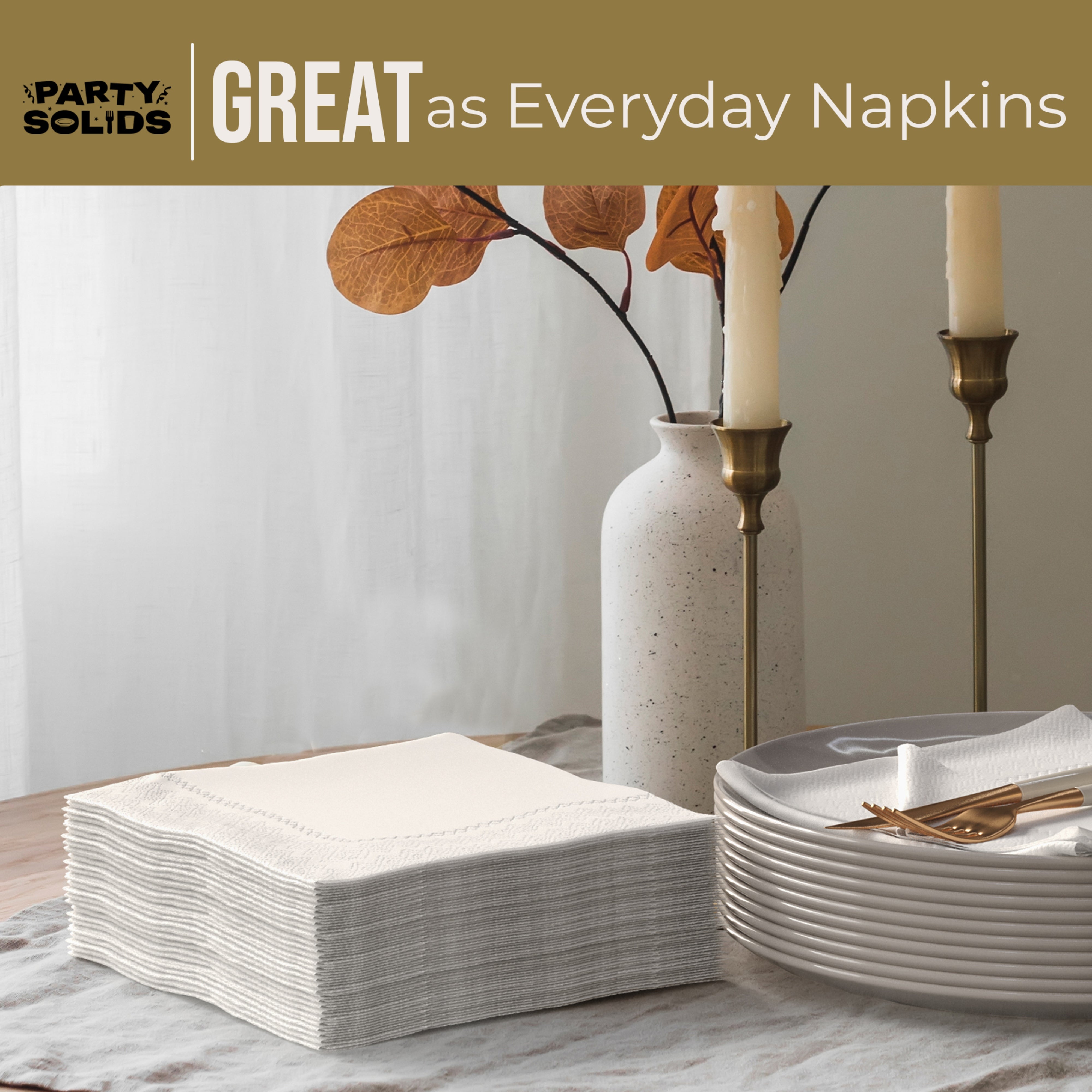 White Dinner Napkins - 50 Ct.