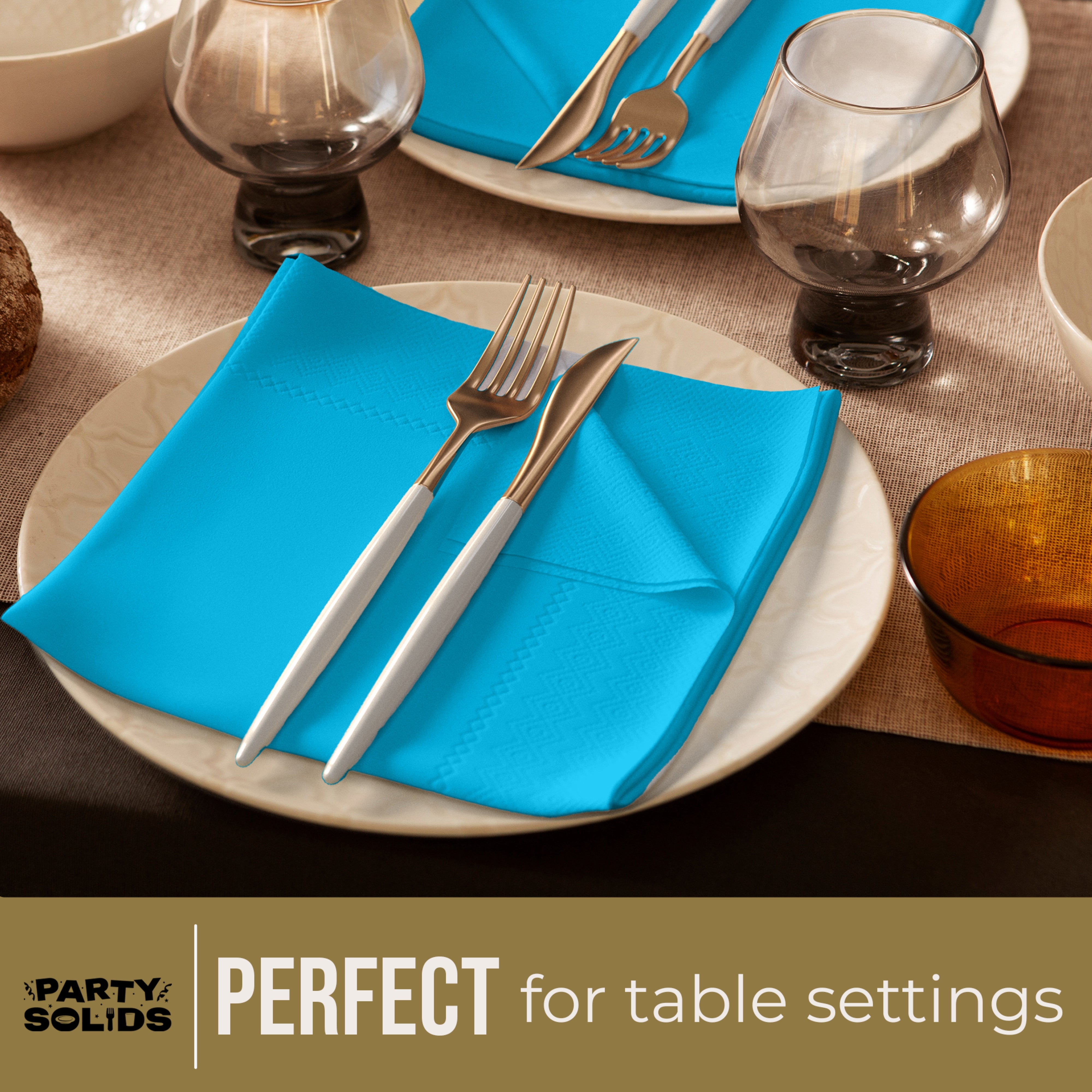 Turquoise Dinner Napkins - 50 Ct.