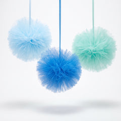 Fluffy Tulle Baby Boy Hanging Decorations, 3-Pack