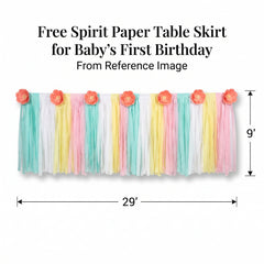 Free Spirit Paper Table Skirt for Baby's First Birthday