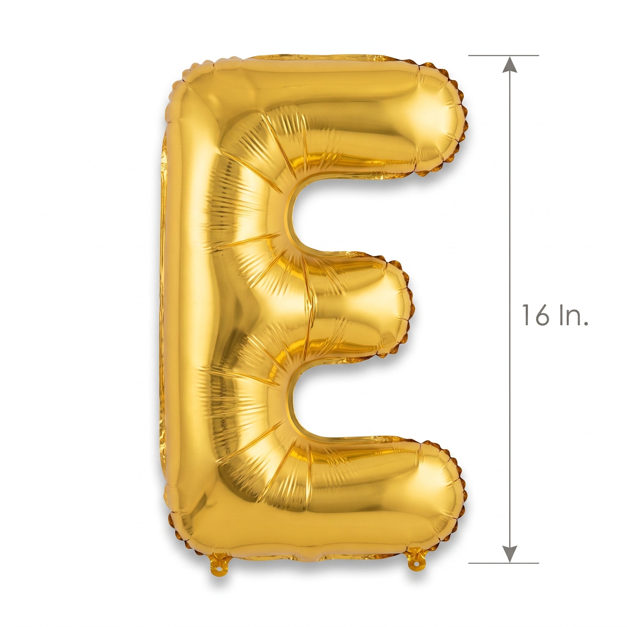 Gold Foil Letter 'E' Balloon - Metallic Air-Filled Decoration