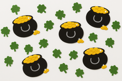 St. Patrick's Day Die-Cut Confetti - Shamrocks & Pots of Gold