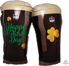 St. Patrick's Day Beer Glass Super Shape Foil Balloon