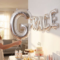 Silver Letter G Foil Balloon - Metallic Mylar Party Decor