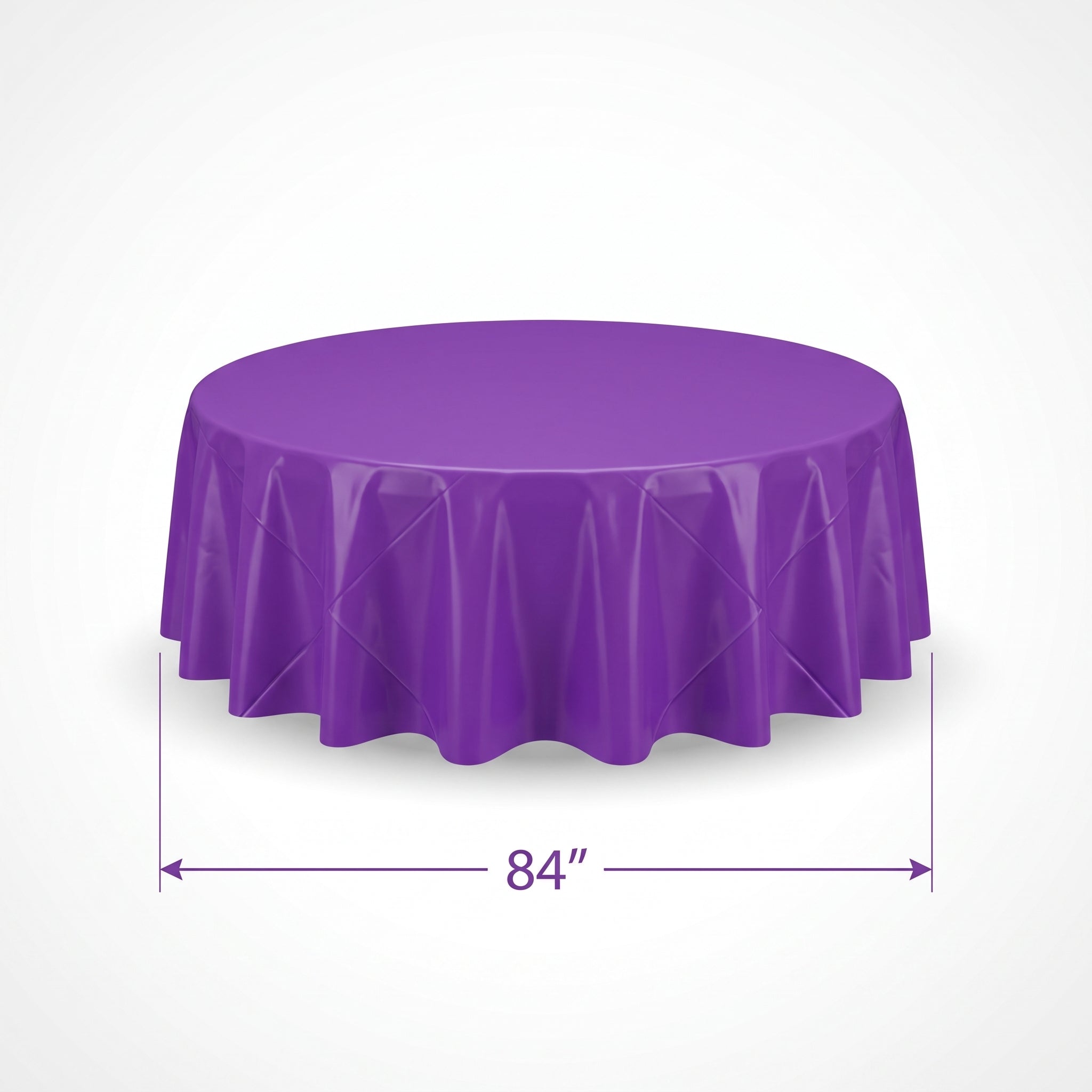 Vibrant Purple 84" Round Plastic Table Cover