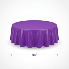 Vibrant Purple 84" Round Plastic Table Cover