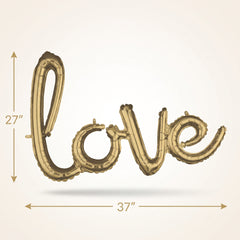 Gold Script Love Foil Balloon