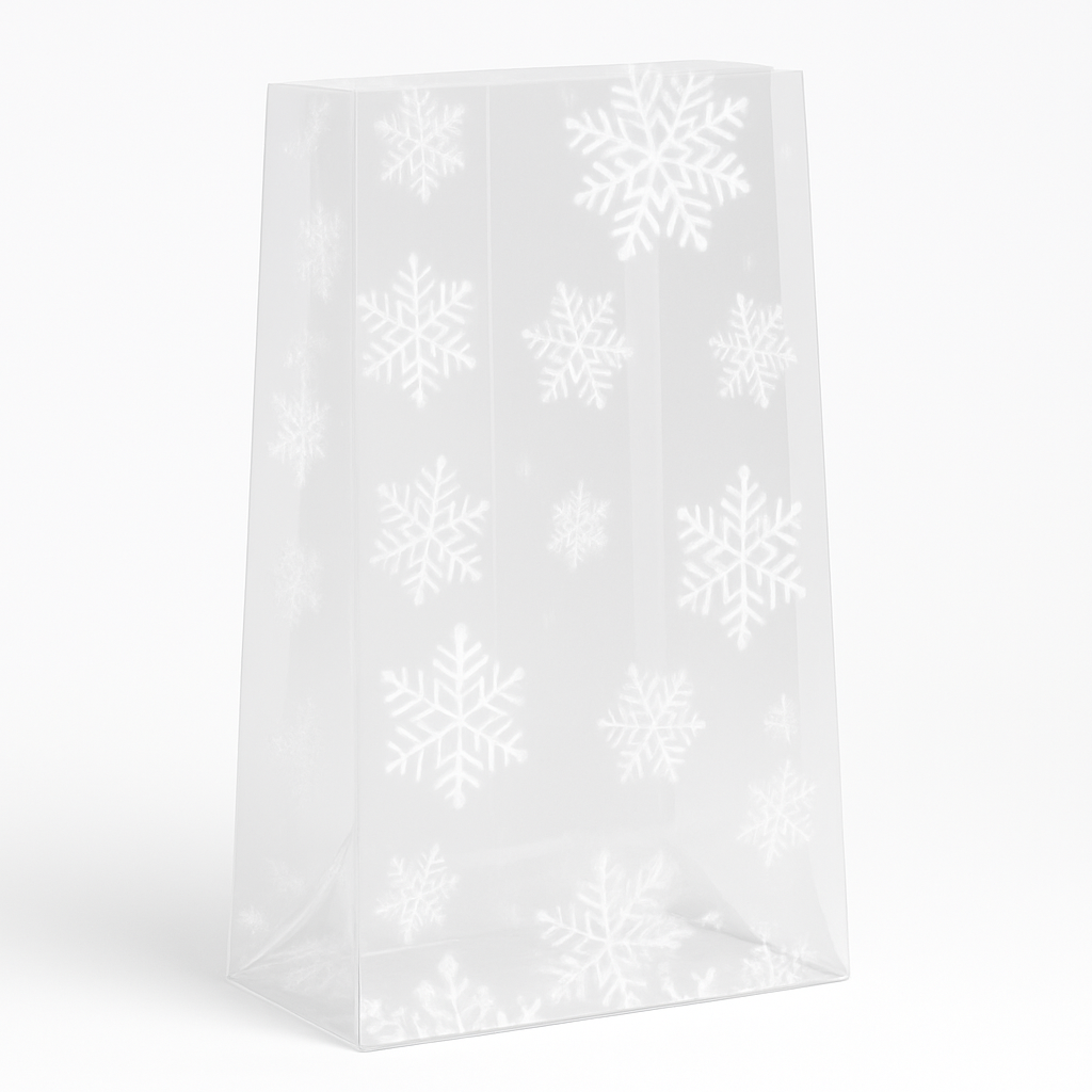 Small White Snowflake Cello Gift Bags