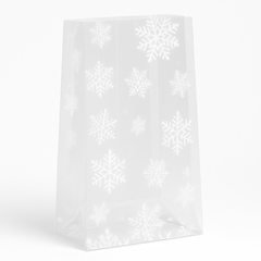 Small White Snowflake Cello Gift Bags