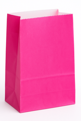 Bright Pink Mini Paper Treat Bags - 12 Pack