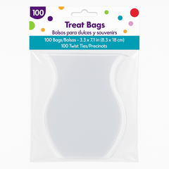 Clear Vase Shaped Cello Treat Bags - 100 Pack