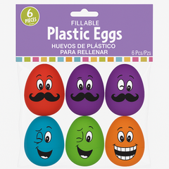 Funny Faces Fillable Easter Eggs - Set of 6