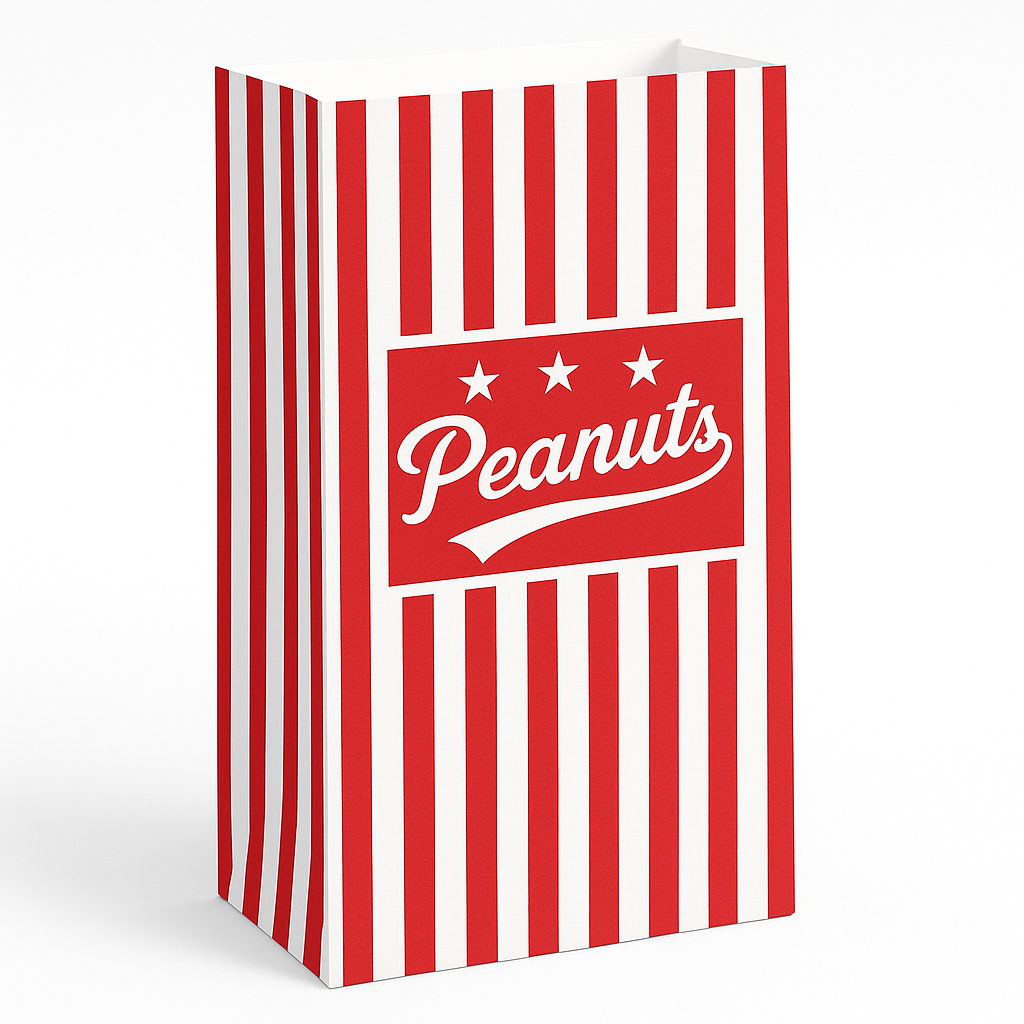 Red & White Striped Peanuts Treat Bags ‚Äì 12 Pack