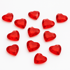 Sparkling Red Heart Gem Confetti