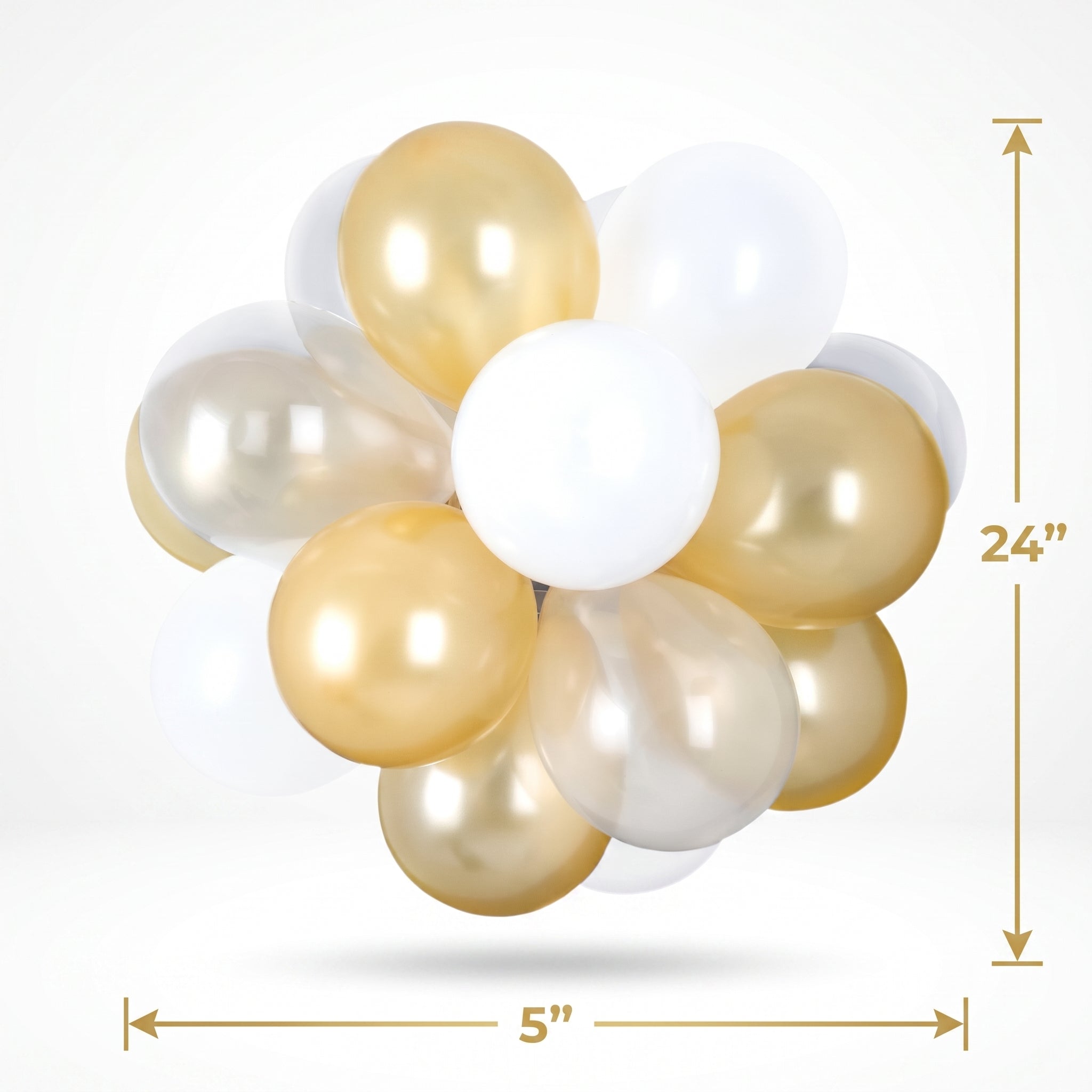 Gold & White Sphere Latex Balloon Chandelier Kit