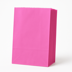 Bright Pink Paper Treat Bags, 12-Pack