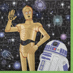 PMA - Star Wars Galaxy C-3PO & R2-D2 Beverage Napkins - 16 Pack