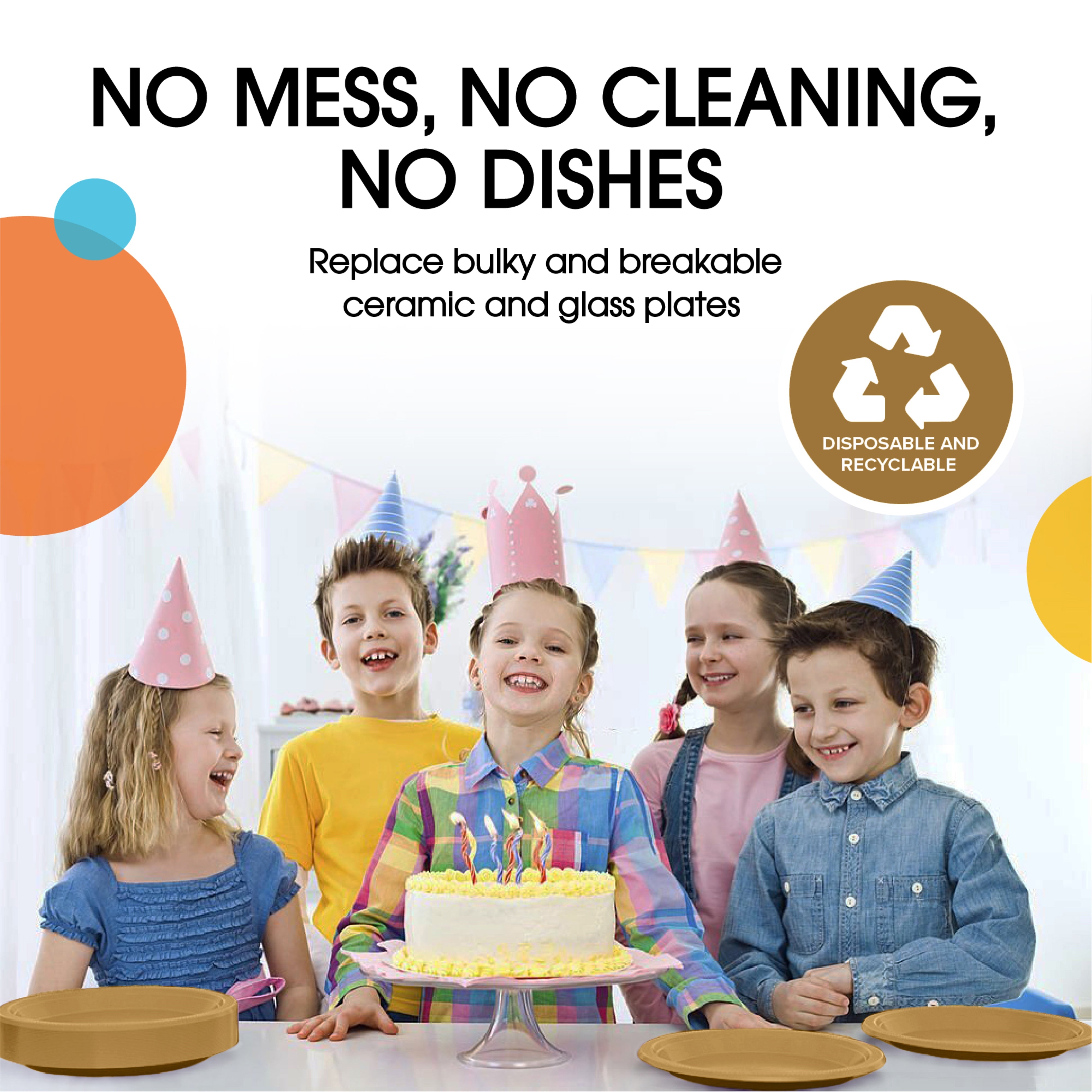 PMA - 7 In. Gold Plastic Plates | 50 Count