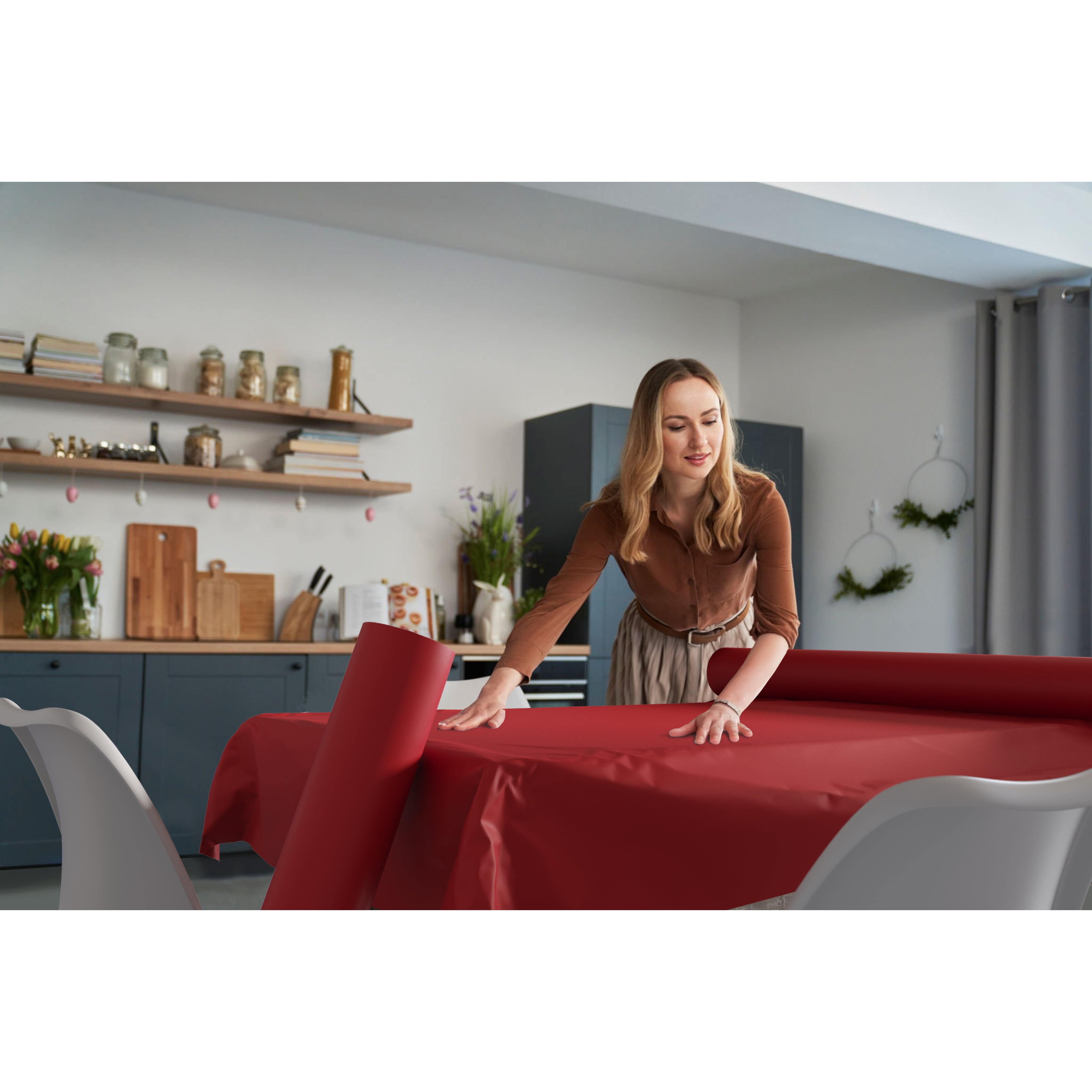 PMA - 40 In. x 600 Ft. Premium Red Table Roll