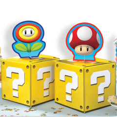 PMA - Super Mario Bros Question Block Table Centerpiece Kit, 4-Piece Set