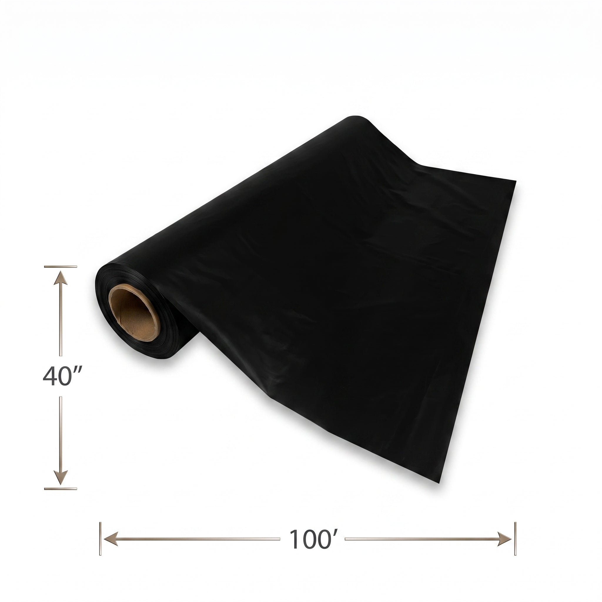 Jet Black Plastic Table Cover Roll - 40" x 100'