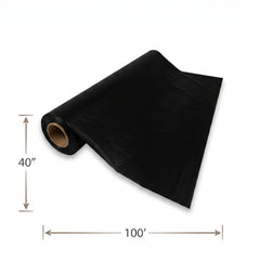 Jet Black Plastic Table Cover Roll - 40" x 100'