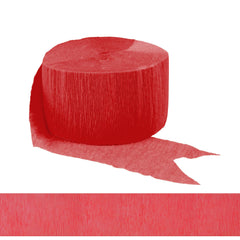 PMA - Vibrant Red Crepe Streamer Roll - 81 Feet
