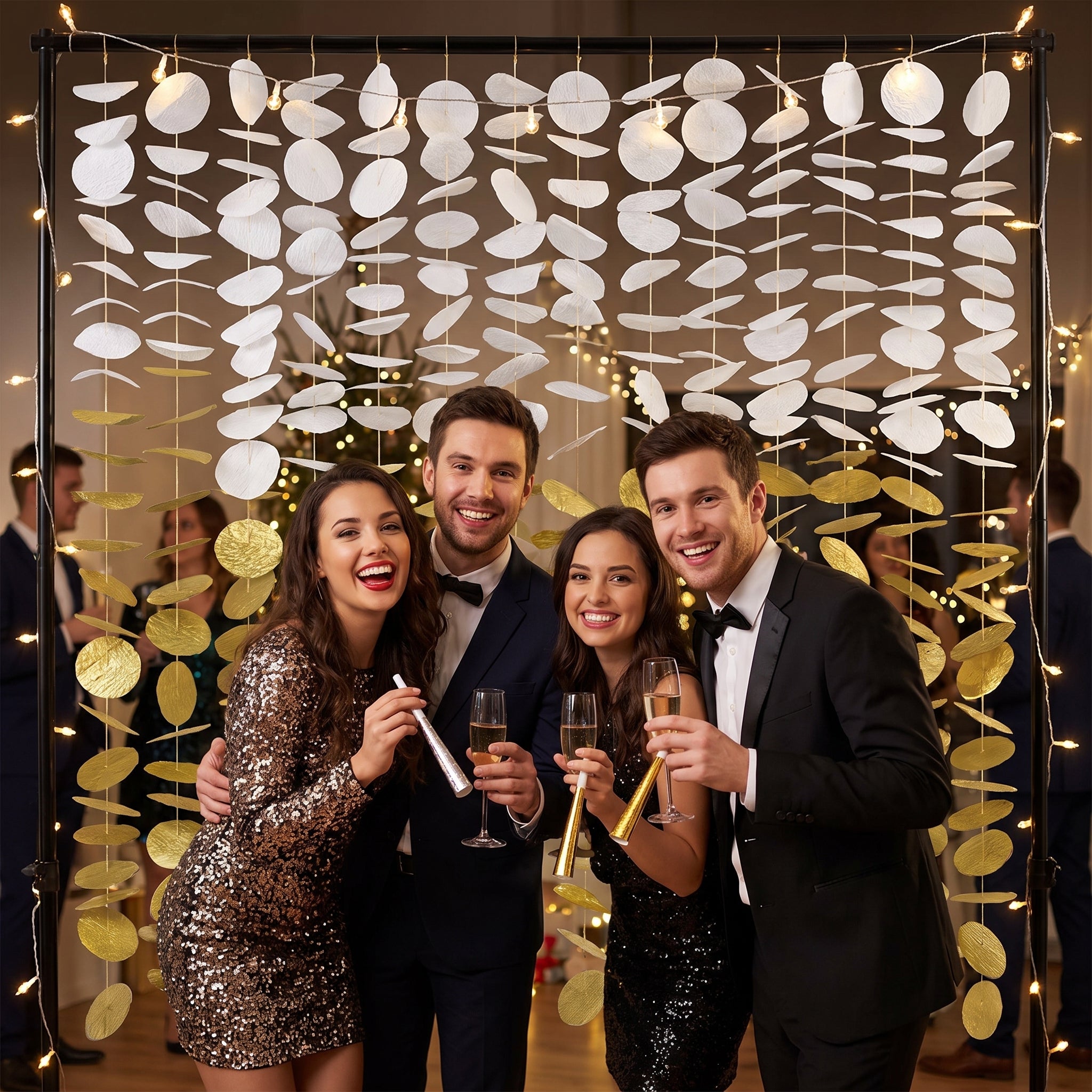 Gold Tissue Circle Backdrop Decoration