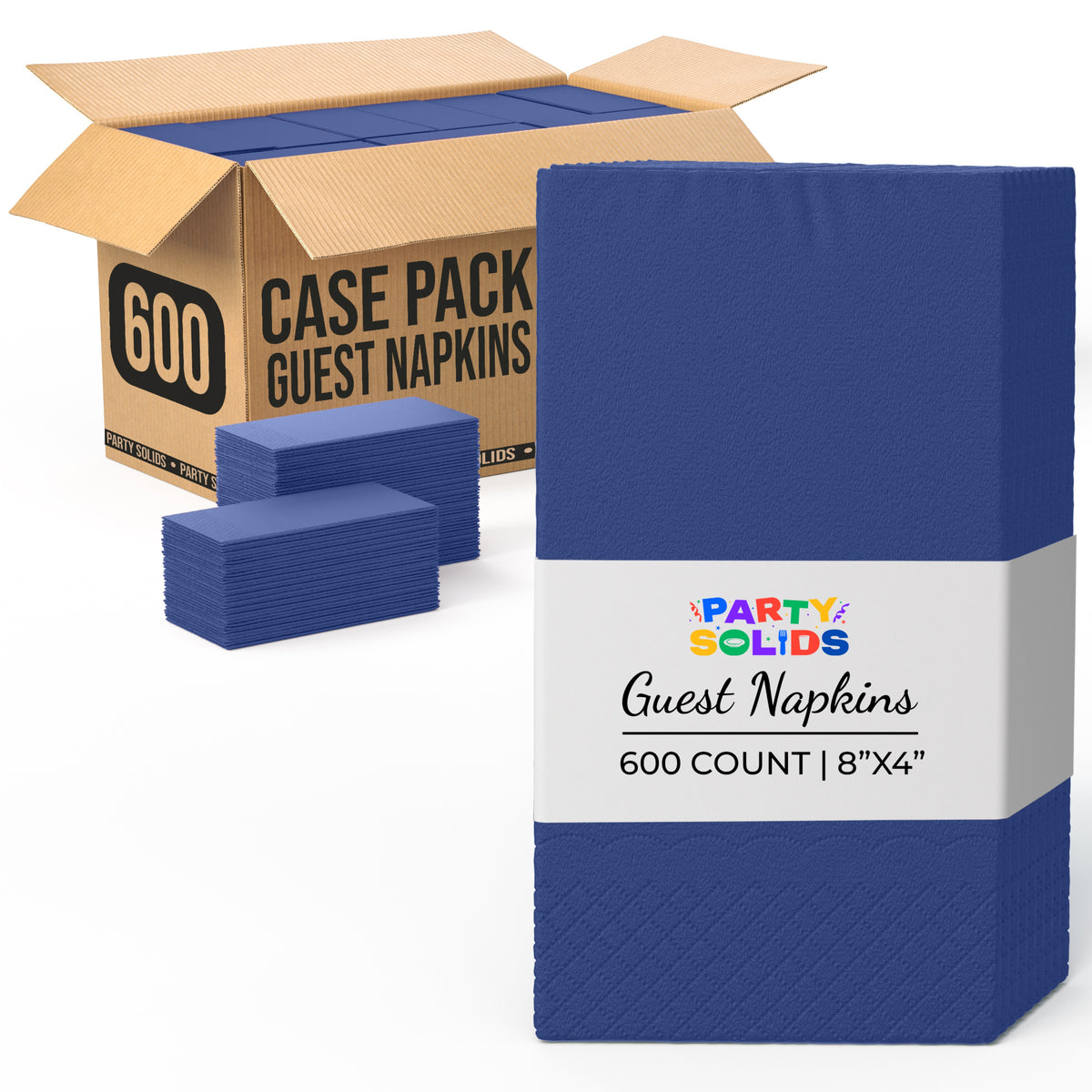 Navy Guest Towel Napkins | 600 Count