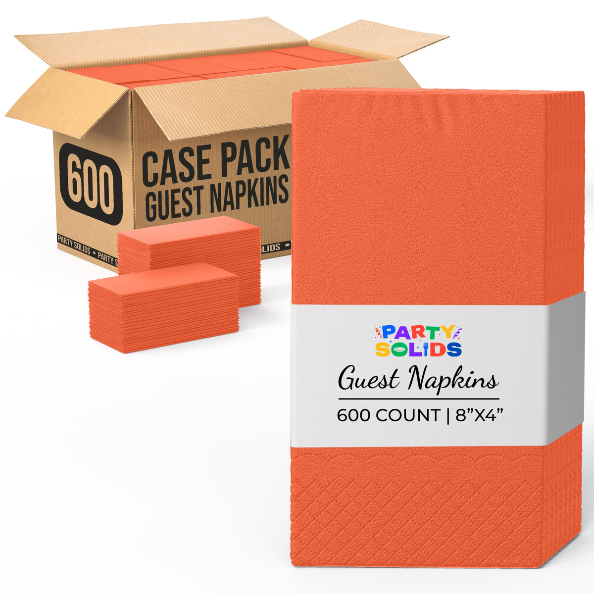 Orange Guest Towel Napkins | 600 Count
