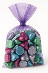 Purple Small Plastic Party Treat Bags - 25 Pack