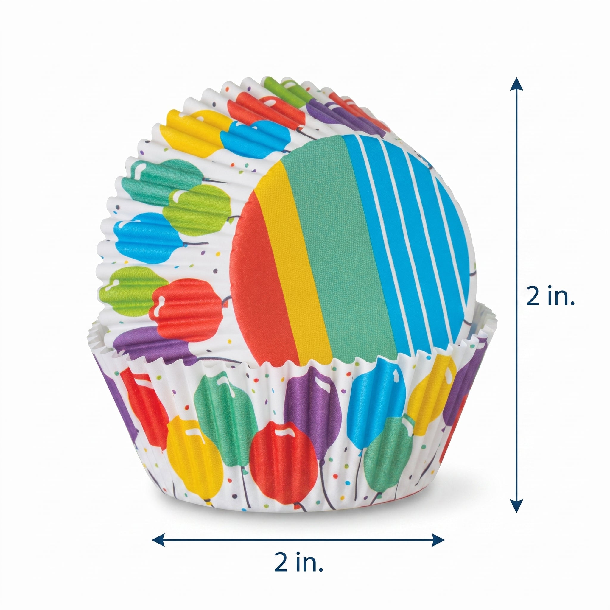 Colorful Birthday Celebration Baking Cups, 2-Inch, 48-Count