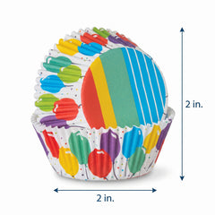 Colorful Birthday Celebration Baking Cups, 2-Inch, 48-Count