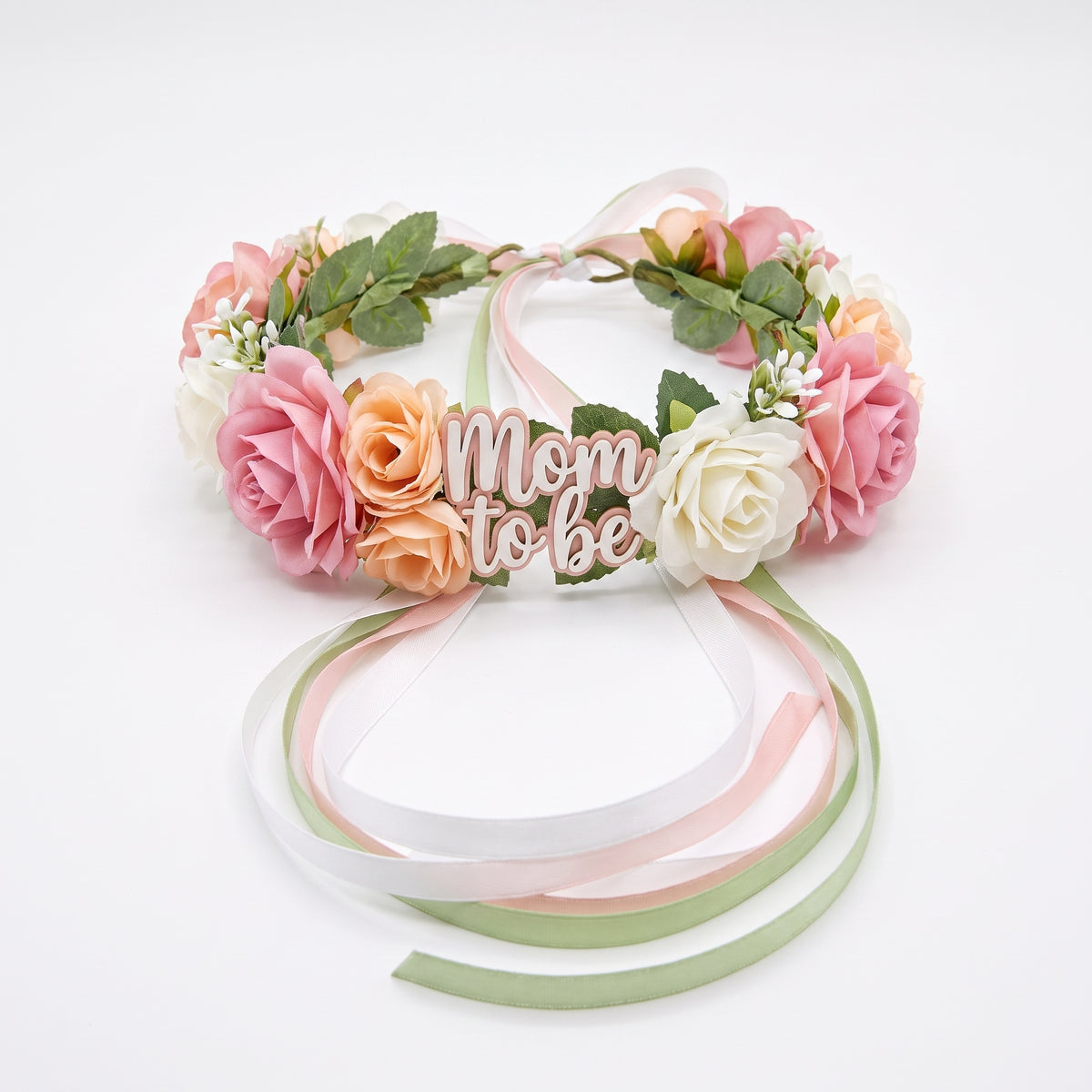 "Mom To Be" Floral Crown for Baby Shower