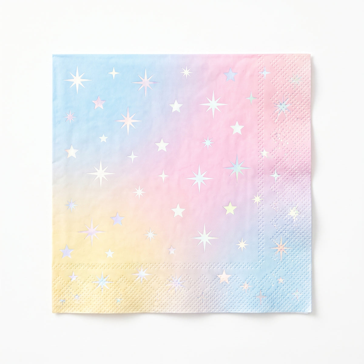 Luminous Rainbow Star Beverage Napkins - 16 Pack - 5 In. X 5 In.
