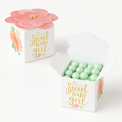 Floral Baby Favor Boxes - Baby Shower Gift Set, 8-Pack