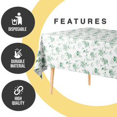 12 Pack Verdure Green Floral 66% Thicker Premium Table Cover | 54 in. x 108 in.